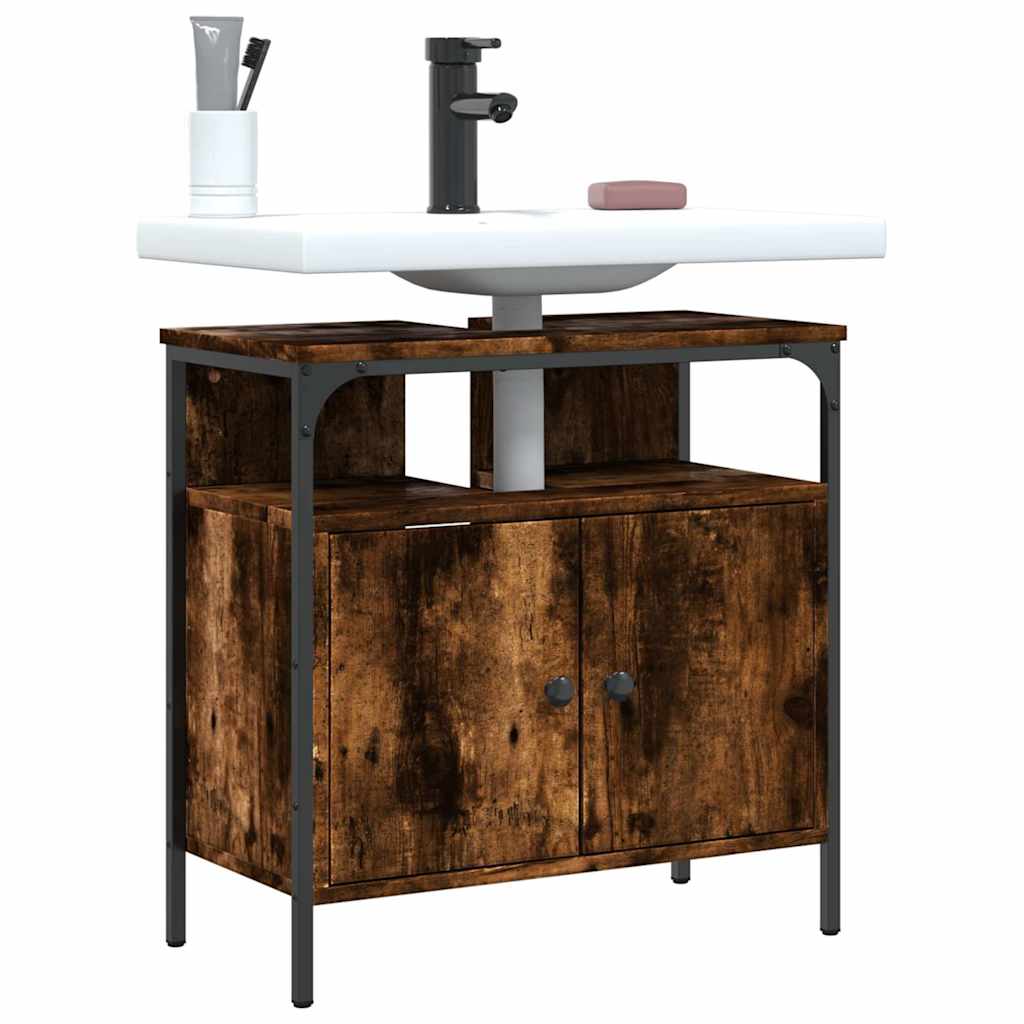 Badkamerkast 60x30x60 cm bewerkt hout gerookt eikenkleurig is nu te koop bij PeponiXL, paradijselijk wonen!