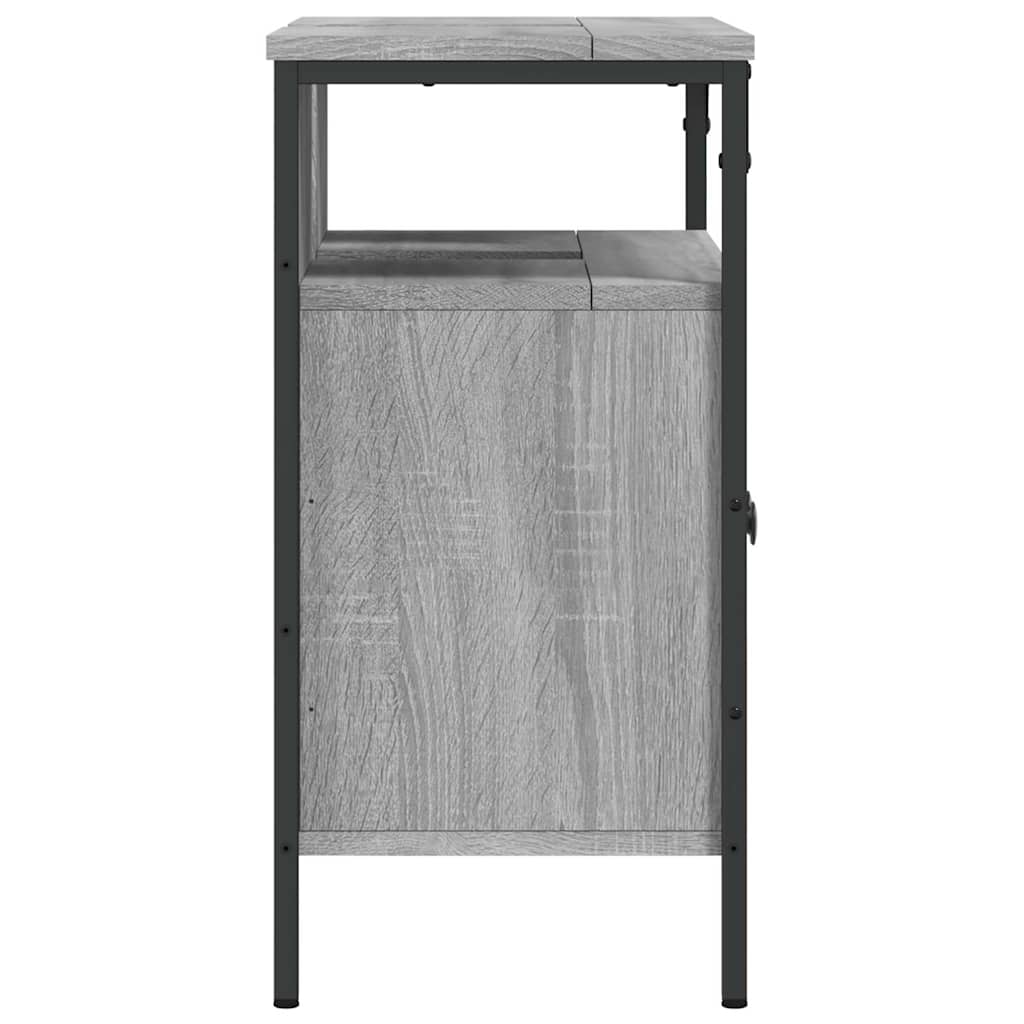 Wastafelkast 60x30x60 cm bewerkt hout grijs sonoma eikenkleurig is nu te koop bij PeponiXL, paradijselijk wonen!