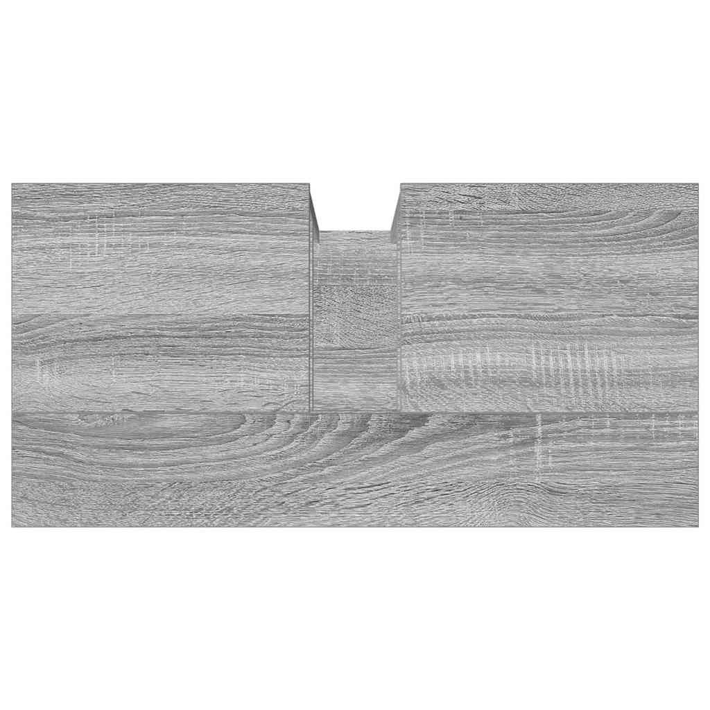 Wastafelkast 60x30x60 cm bewerkt hout grijs sonoma eikenkleurig is nu te koop bij PeponiXL, paradijselijk wonen!