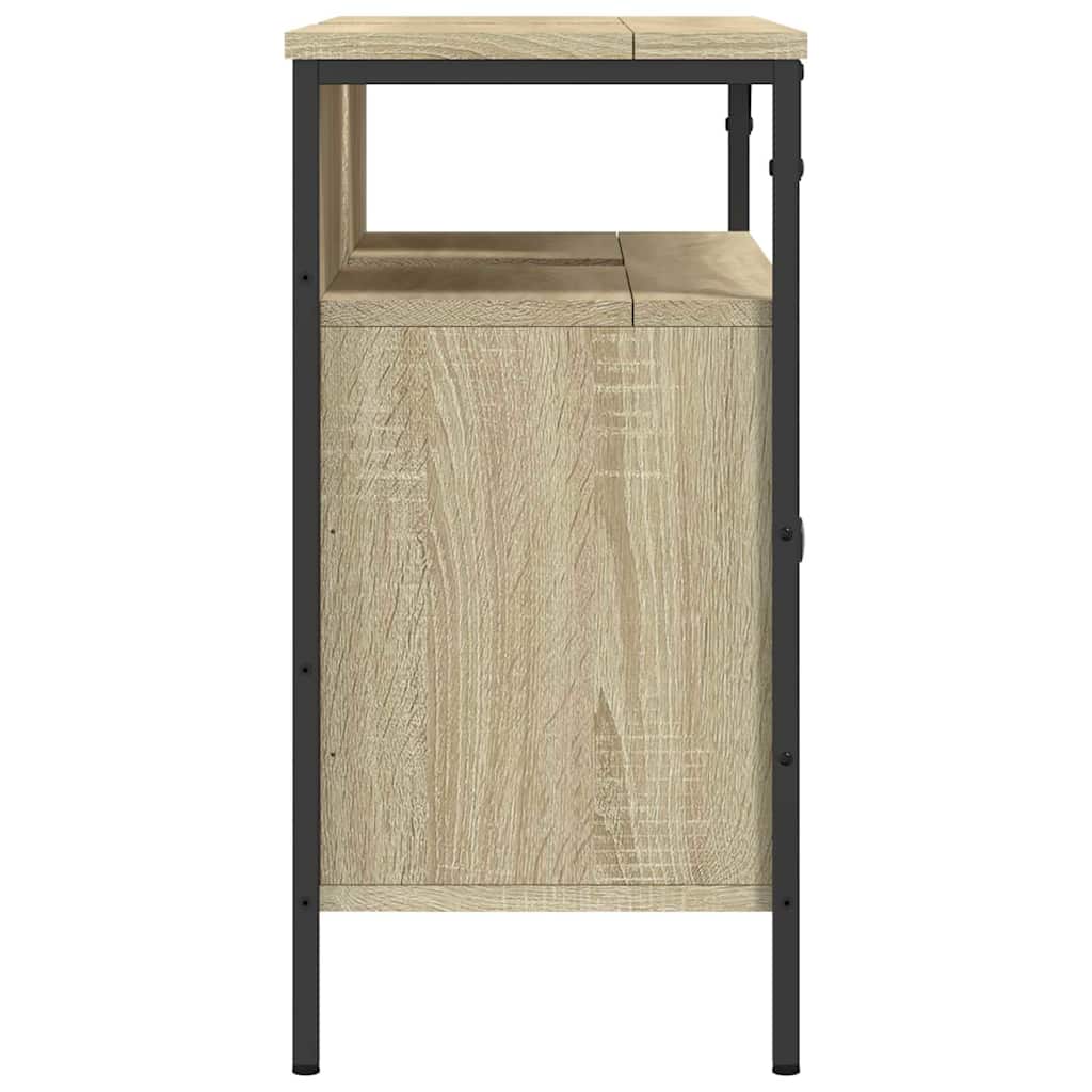 Wastafelkast 80x30x60 cm bewerkt hout sonoma eikenkleurig is nu te koop bij PeponiXL, paradijselijk wonen!