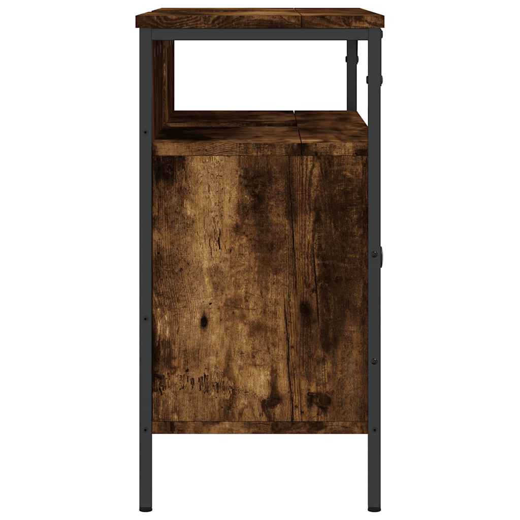 Badkamerkast 80x30x60 cm bewerkt hout gerookt eikenkleurig is nu te koop bij PeponiXL, paradijselijk wonen!