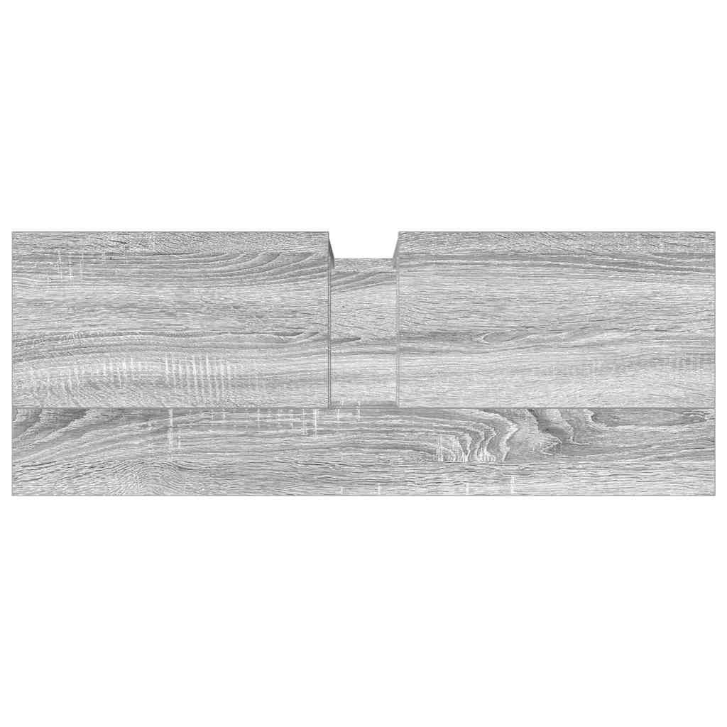 Wastafelkast 80x30x60 cm bewerkt hout grijs sonoma eikenkleurig is nu te koop bij PeponiXL, paradijselijk wonen!