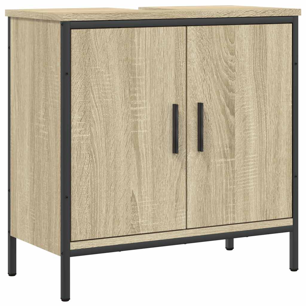 Wastafelkast 60x30x60 cm bewerkt hout sonoma eikenkleurig is nu te koop bij PeponiXL, paradijselijk wonen!