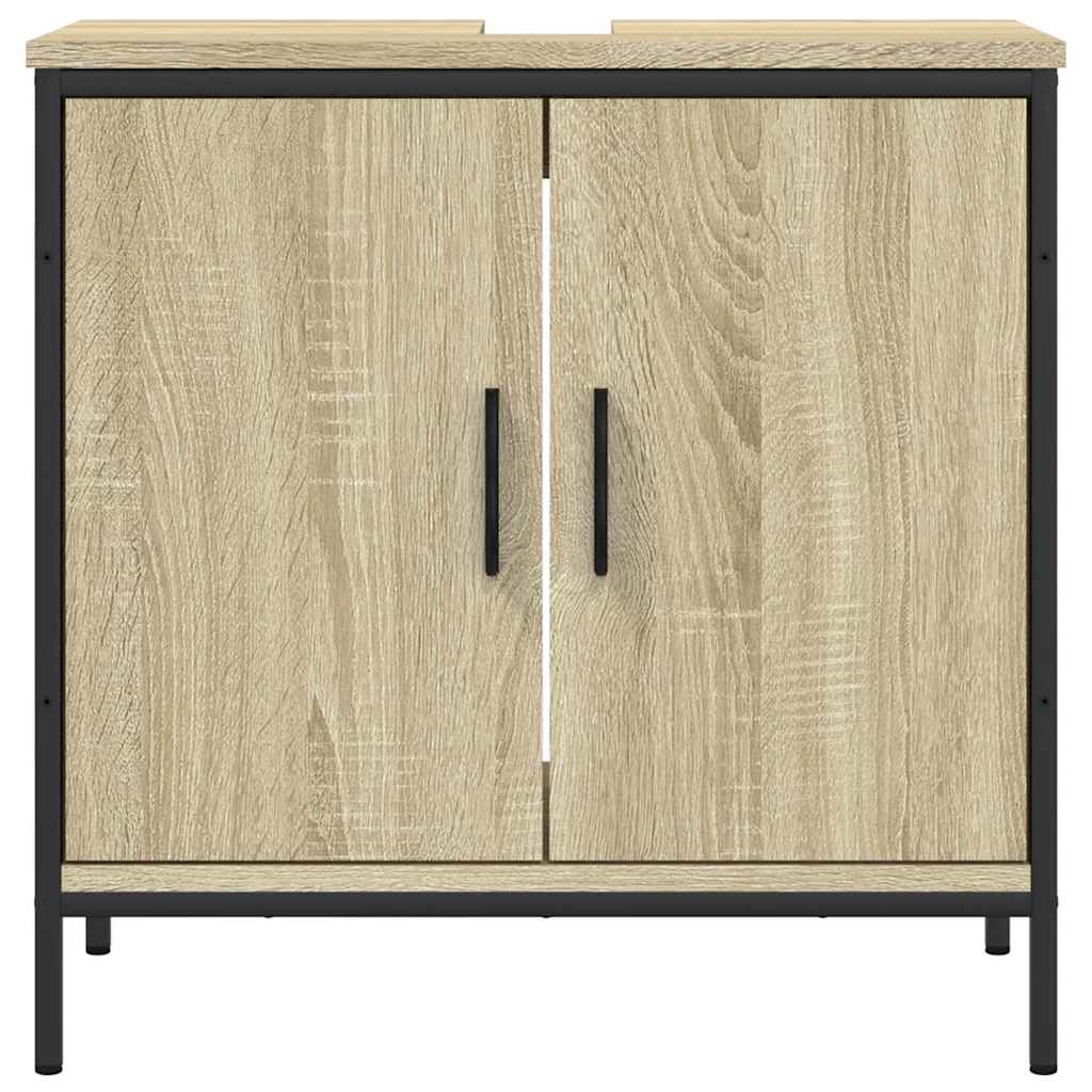 Wastafelkast 60x30x60 cm bewerkt hout sonoma eikenkleurig is nu te koop bij PeponiXL, paradijselijk wonen!