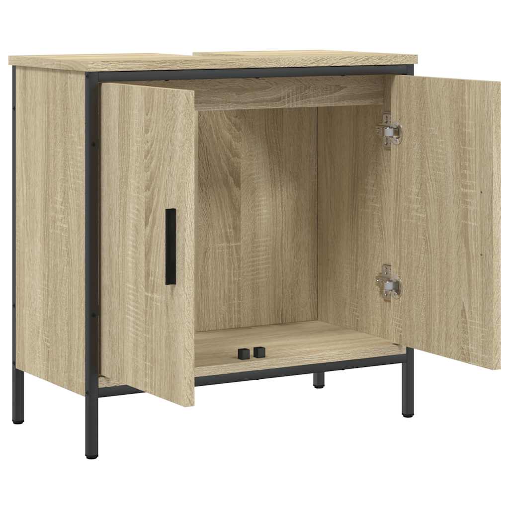 Wastafelkast 60x30x60 cm bewerkt hout sonoma eikenkleurig is nu te koop bij PeponiXL, paradijselijk wonen!