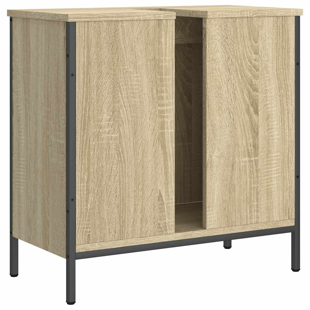 Wastafelkast 60x30x60 cm bewerkt hout sonoma eikenkleurig is nu te koop bij PeponiXL, paradijselijk wonen!