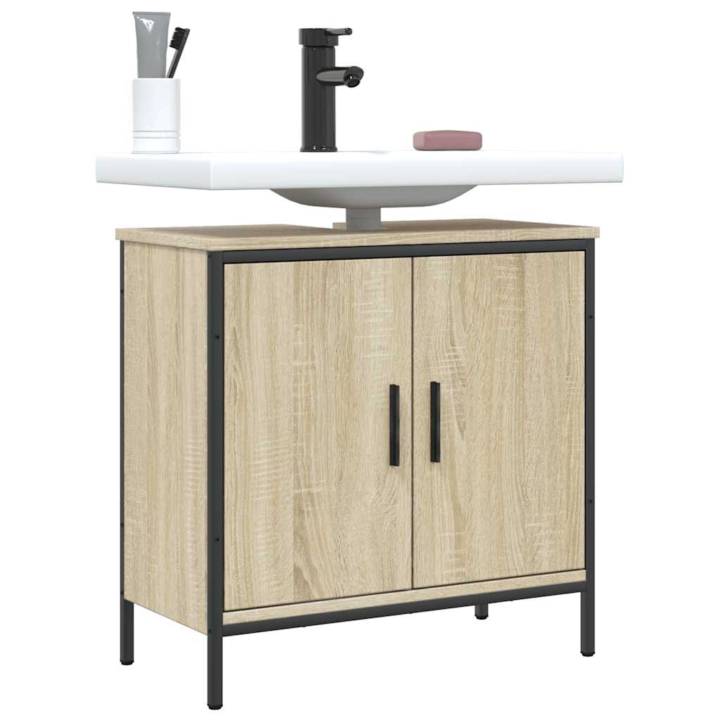 Wastafelkast 60x30x60 cm bewerkt hout sonoma eikenkleurig is nu te koop bij PeponiXL, paradijselijk wonen!