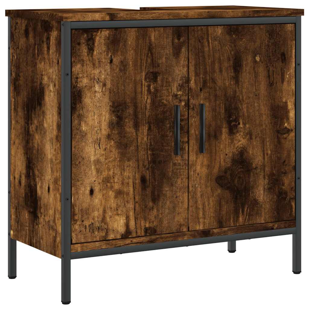 Badkamerkast 60x30x60 cm bewerkt hout gerookt eikenkleurig is nu te koop bij PeponiXL, paradijselijk wonen!