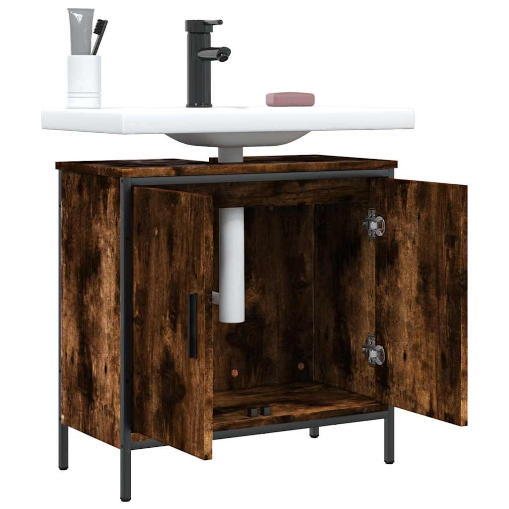 Badkamerkast 60x30x60 cm bewerkt hout gerookt eikenkleurig is nu te koop bij PeponiXL, paradijselijk wonen!