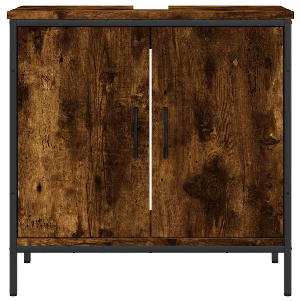 Badkamerkast 60x30x60 cm bewerkt hout gerookt eikenkleurig is nu te koop bij PeponiXL, paradijselijk wonen!