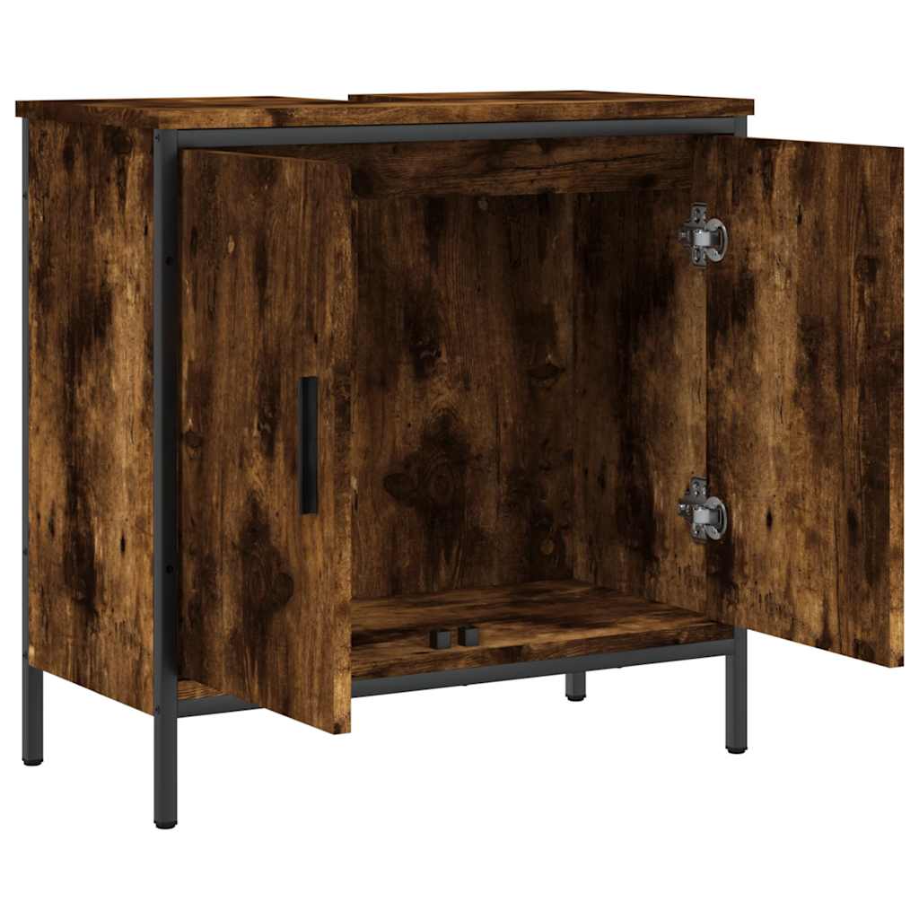 Badkamerkast 60x30x60 cm bewerkt hout gerookt eikenkleurig is nu te koop bij PeponiXL, paradijselijk wonen!