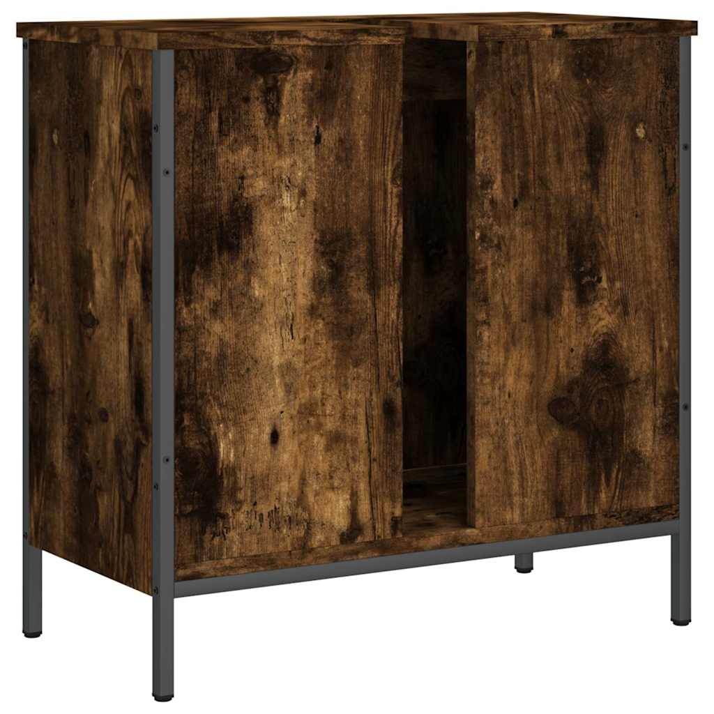 Badkamerkast 60x30x60 cm bewerkt hout gerookt eikenkleurig is nu te koop bij PeponiXL, paradijselijk wonen!