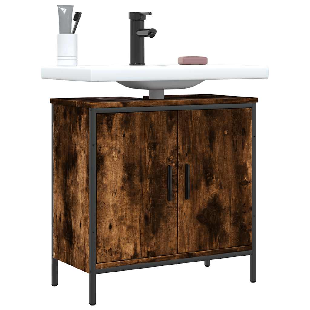 Badkamerkast 60x30x60 cm bewerkt hout gerookt eikenkleurig is nu te koop bij PeponiXL, paradijselijk wonen!