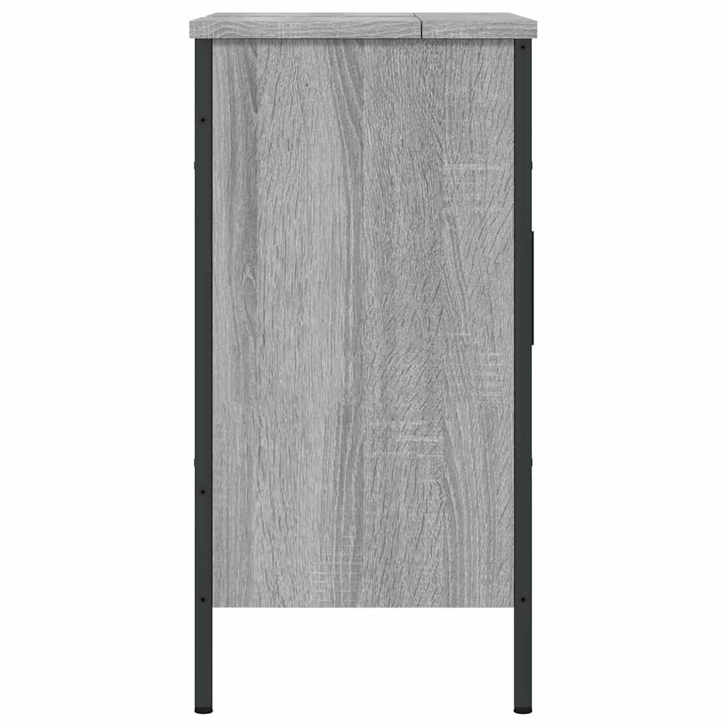Wastafelkast 60x30x60 cm bewerkt hout grijs sonoma eikenkleurig is nu te koop bij PeponiXL, paradijselijk wonen!