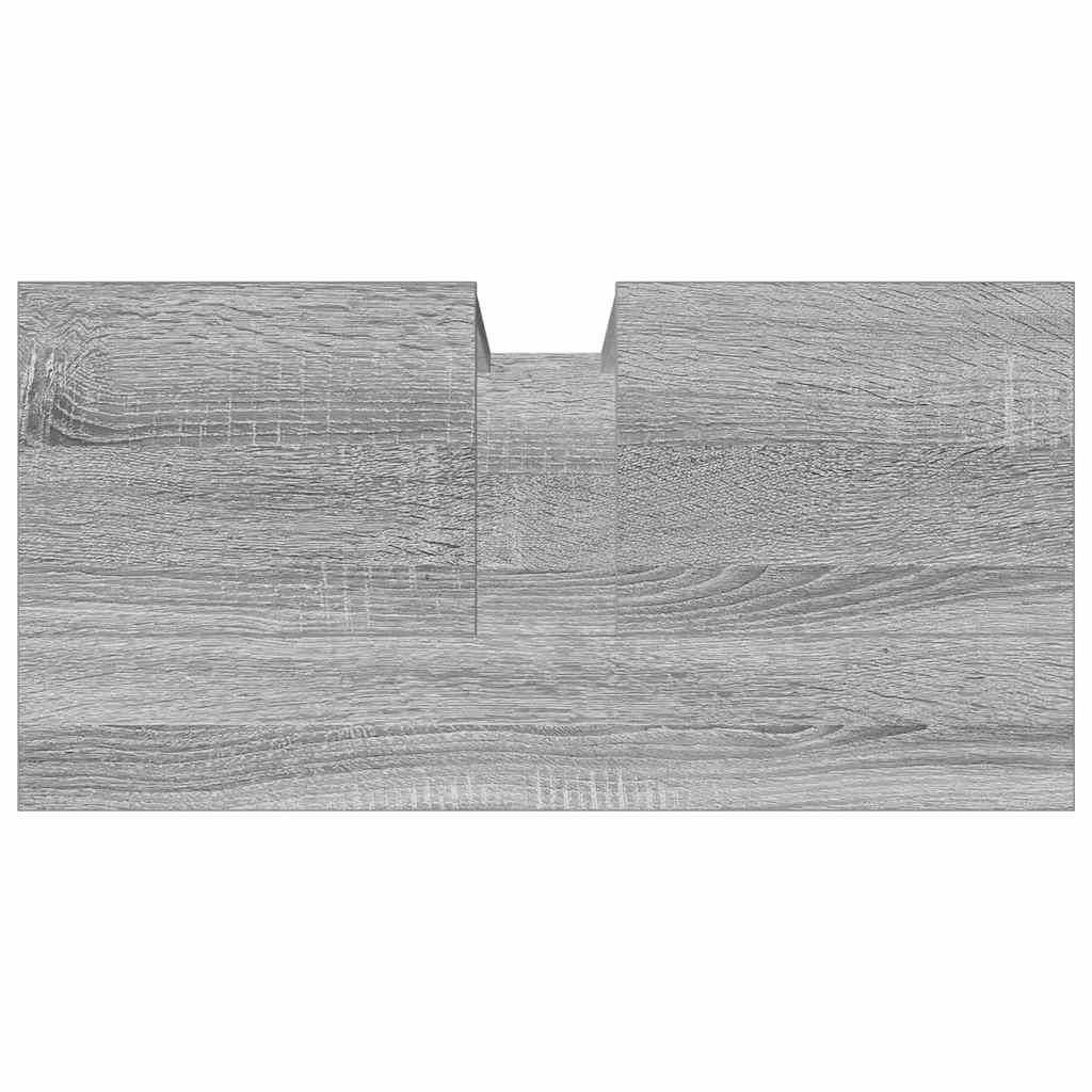 Wastafelkast 60x30x60 cm bewerkt hout grijs sonoma eikenkleurig is nu te koop bij PeponiXL, paradijselijk wonen!