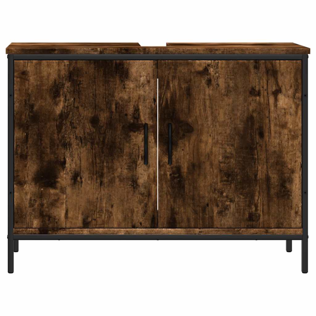 Badkamerkast 80x30x60 cm bewerkt hout gerookt eikenkleurig is nu te koop bij PeponiXL, paradijselijk wonen!