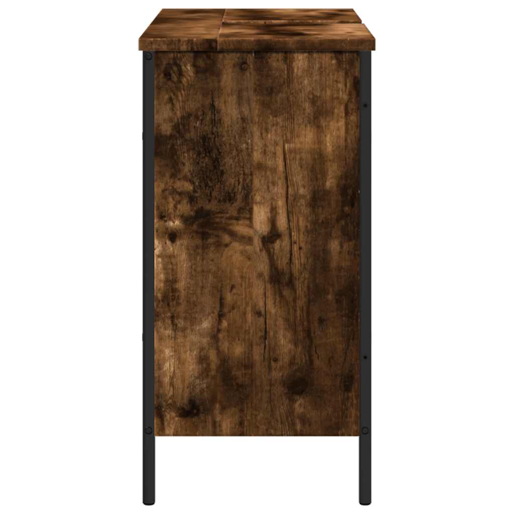 Badkamerkast 80x30x60 cm bewerkt hout gerookt eikenkleurig is nu te koop bij PeponiXL, paradijselijk wonen!