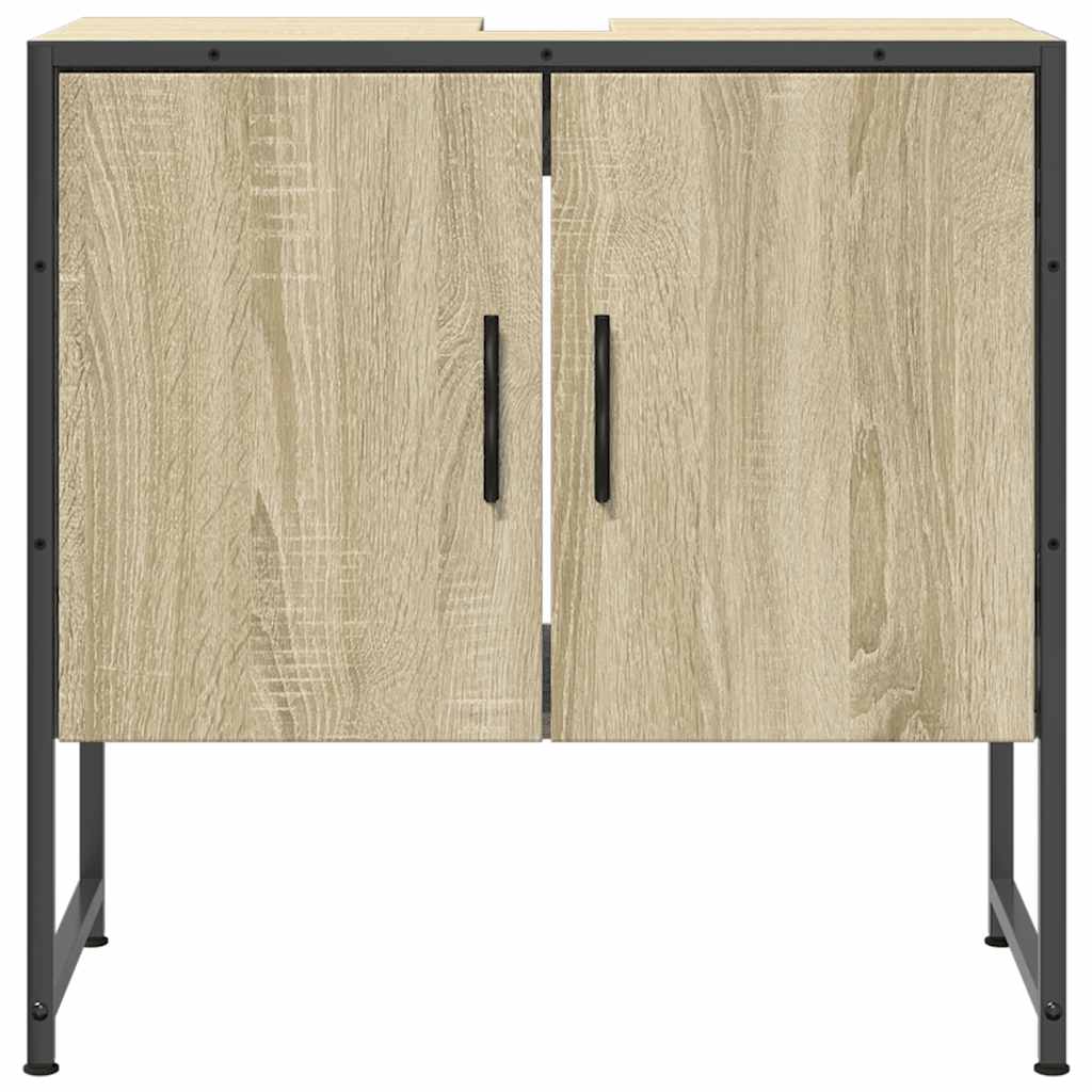 Wastafelkast 60x33x60 cm bewerkt hout sonoma eikenkleurig is nu te koop bij PeponiXL, paradijselijk wonen!