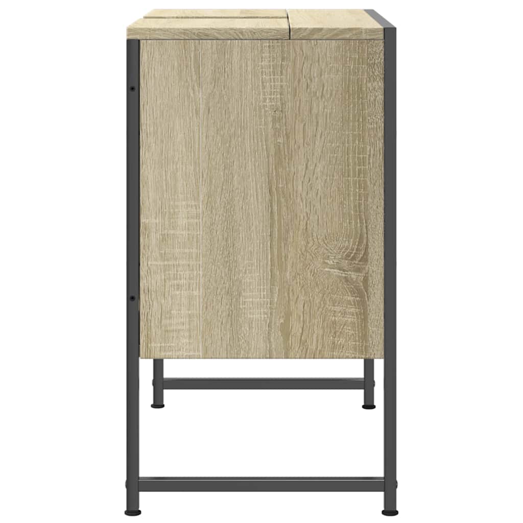 Wastafelkast 60x33x60 cm bewerkt hout sonoma eikenkleurig is nu te koop bij PeponiXL, paradijselijk wonen!