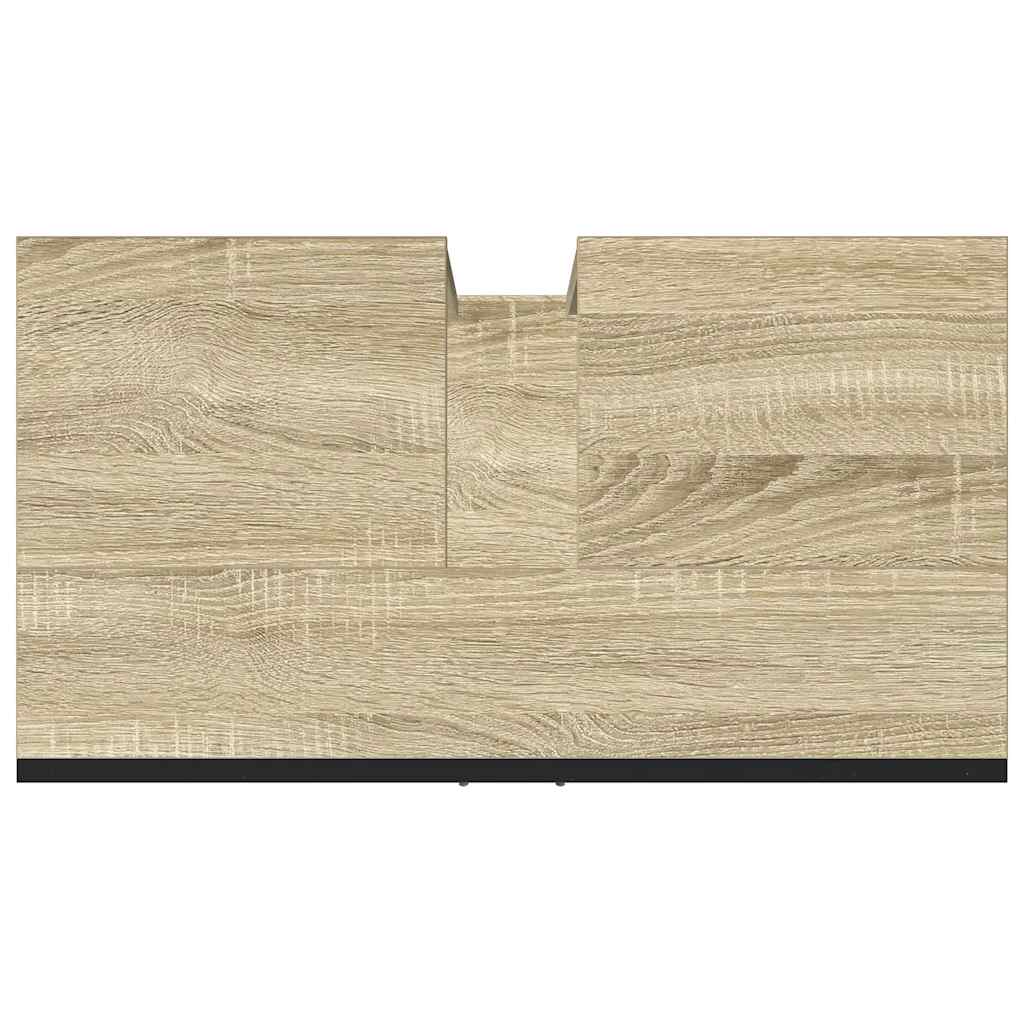 Wastafelkast 60x33x60 cm bewerkt hout sonoma eikenkleurig is nu te koop bij PeponiXL, paradijselijk wonen!