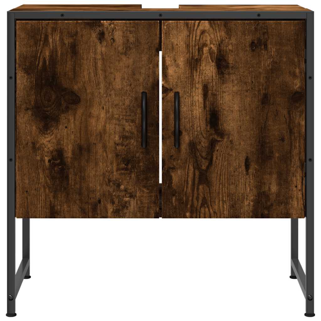 Badkamerkast 60x33x60 cm bewerkt hout gerookt eikenkleurig is nu te koop bij PeponiXL, paradijselijk wonen!