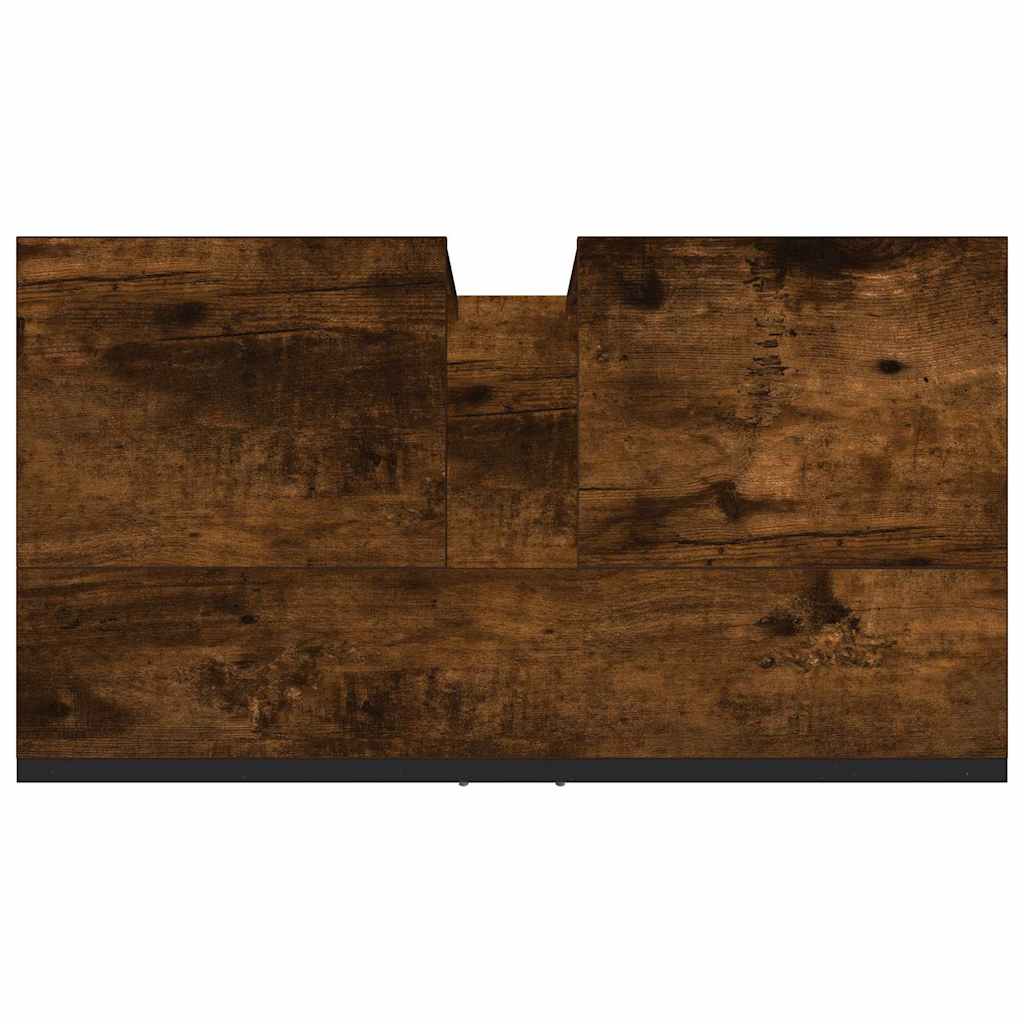 Badkamerkast 60x33x60 cm bewerkt hout gerookt eikenkleurig is nu te koop bij PeponiXL, paradijselijk wonen!