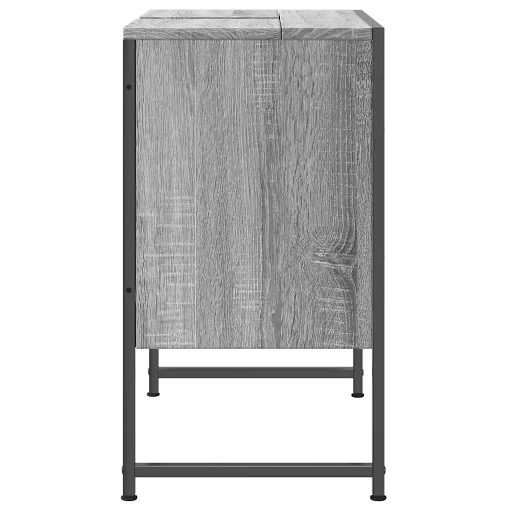 Wastafelkast 60x33x60 cm bewerkt hout grijs sonoma eikenkleurig is nu te koop bij PeponiXL, paradijselijk wonen!