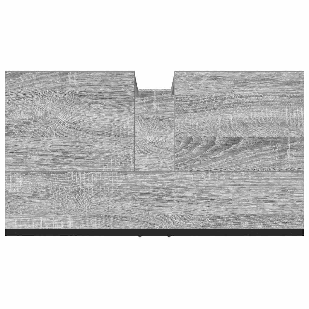 Wastafelkast 60x33x60 cm bewerkt hout grijs sonoma eikenkleurig is nu te koop bij PeponiXL, paradijselijk wonen!