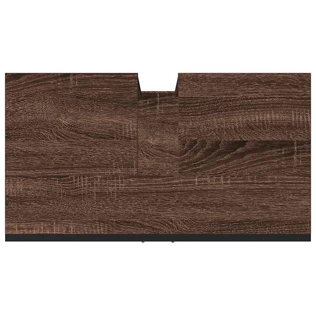 Wastafelkast 60x33x60 cm bewerkt hout bruin eikenkleurig is nu te koop bij PeponiXL, paradijselijk wonen!
