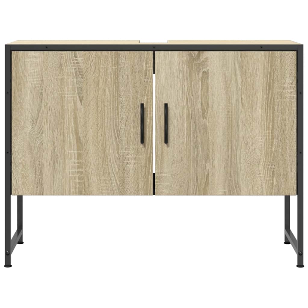 Wastafelkast 80x33x60 cm bewerkt hout sonoma eikenkleurig is nu te koop bij PeponiXL, paradijselijk wonen!