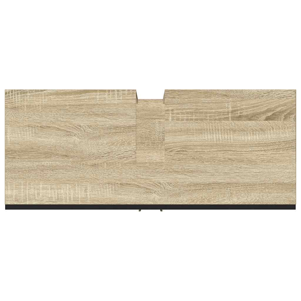 Wastafelkast 80x33x60 cm bewerkt hout sonoma eikenkleurig is nu te koop bij PeponiXL, paradijselijk wonen!
