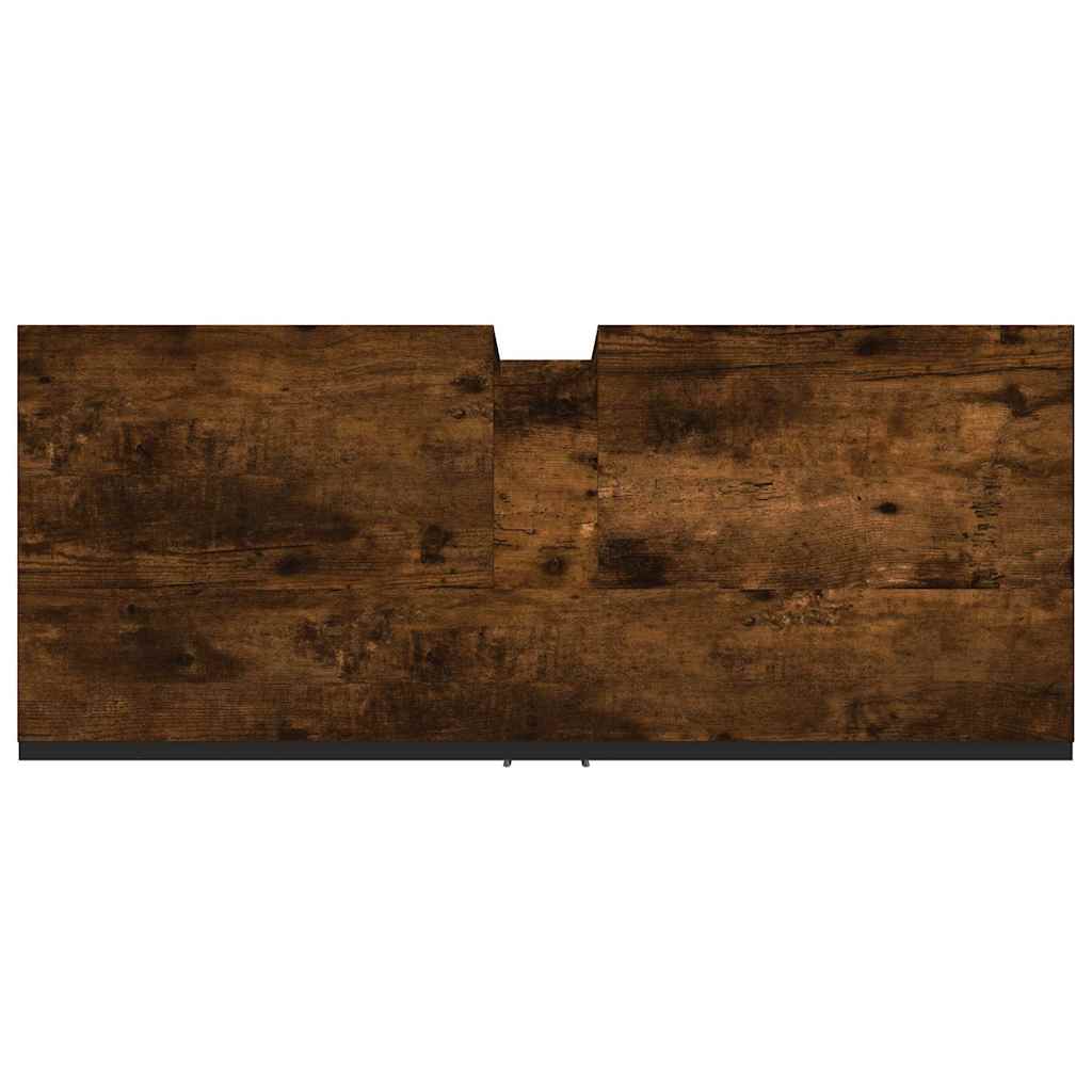 Wastafelkast 80x33x60 cm bewerkt hout gerookt eikenkleurig is nu te koop bij PeponiXL, paradijselijk wonen!