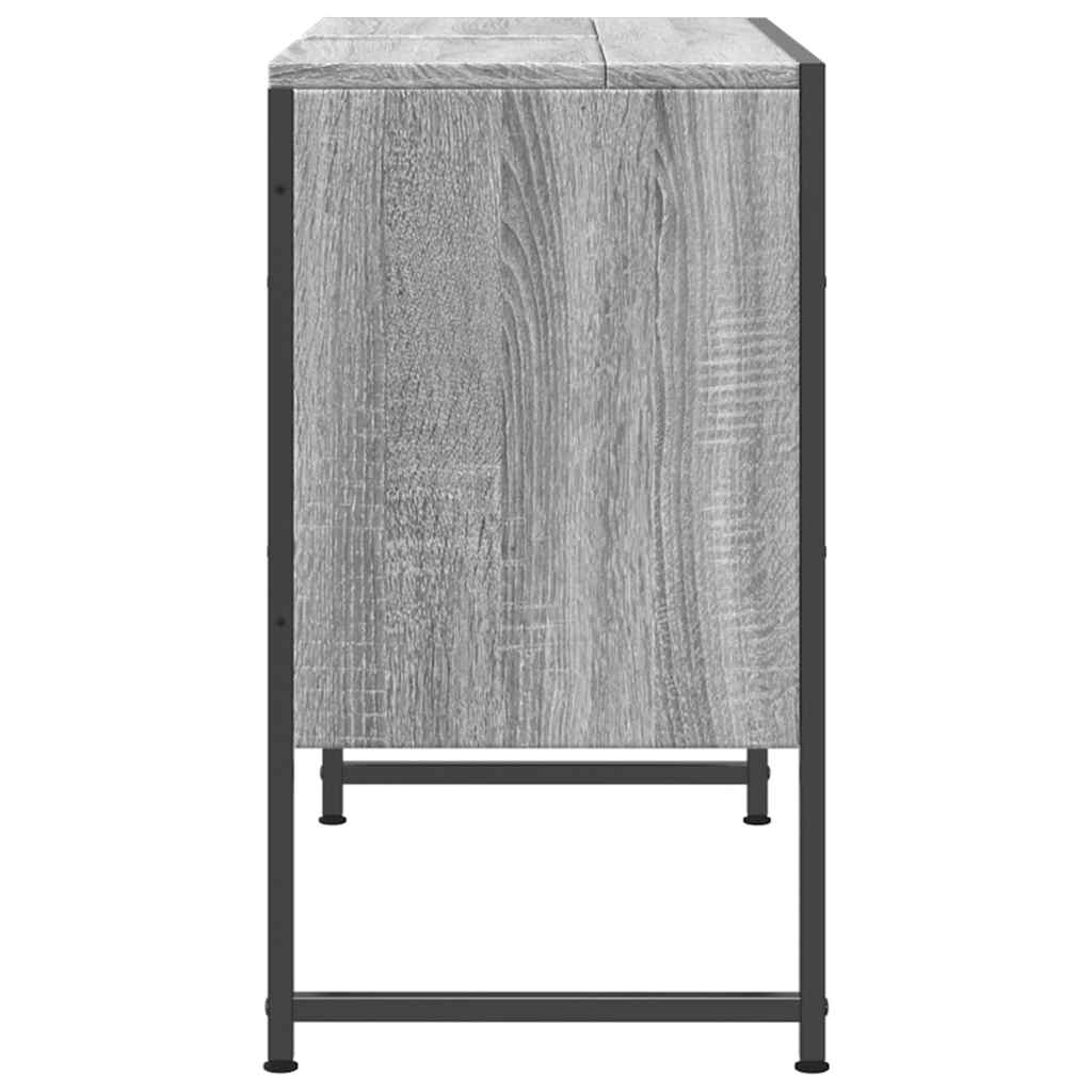 Wastafelkast 80x33x60 cm bewerkt hout grijs sonoma eikenkleurig is nu te koop bij PeponiXL, paradijselijk wonen!