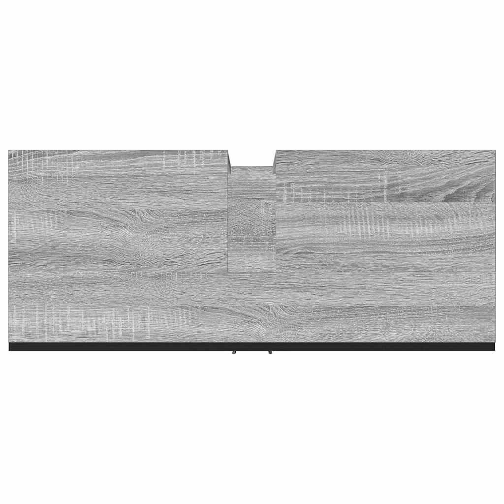Wastafelkast 80x33x60 cm bewerkt hout grijs sonoma eikenkleurig is nu te koop bij PeponiXL, paradijselijk wonen!
