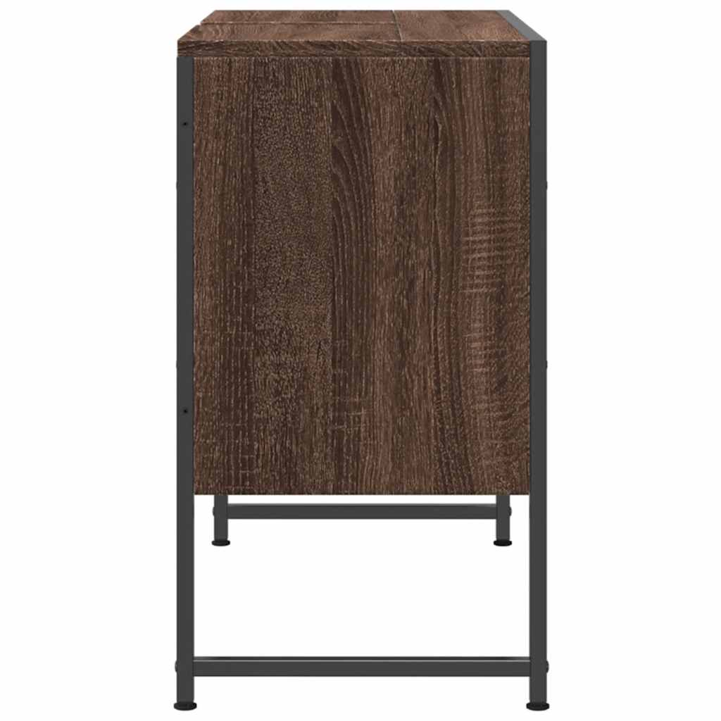 Wastafelkast 80x33x60 cm bewerkt hout bruin eikenkleurig is nu te koop bij PeponiXL, paradijselijk wonen!