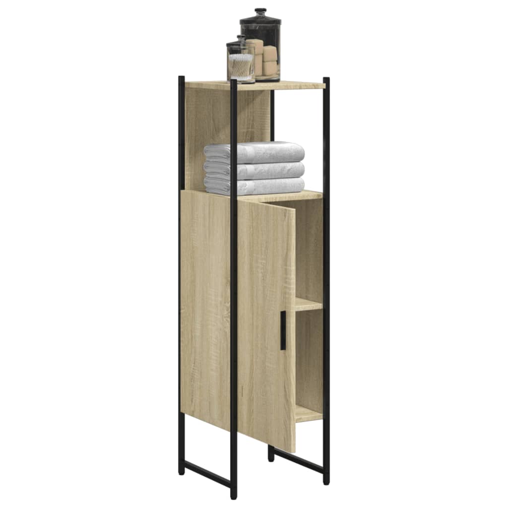 Badkamerkast 33x33x120,5 cm bewerkt hout sonoma eikenkleurig is nu te koop bij PeponiXL, paradijselijk wonen!