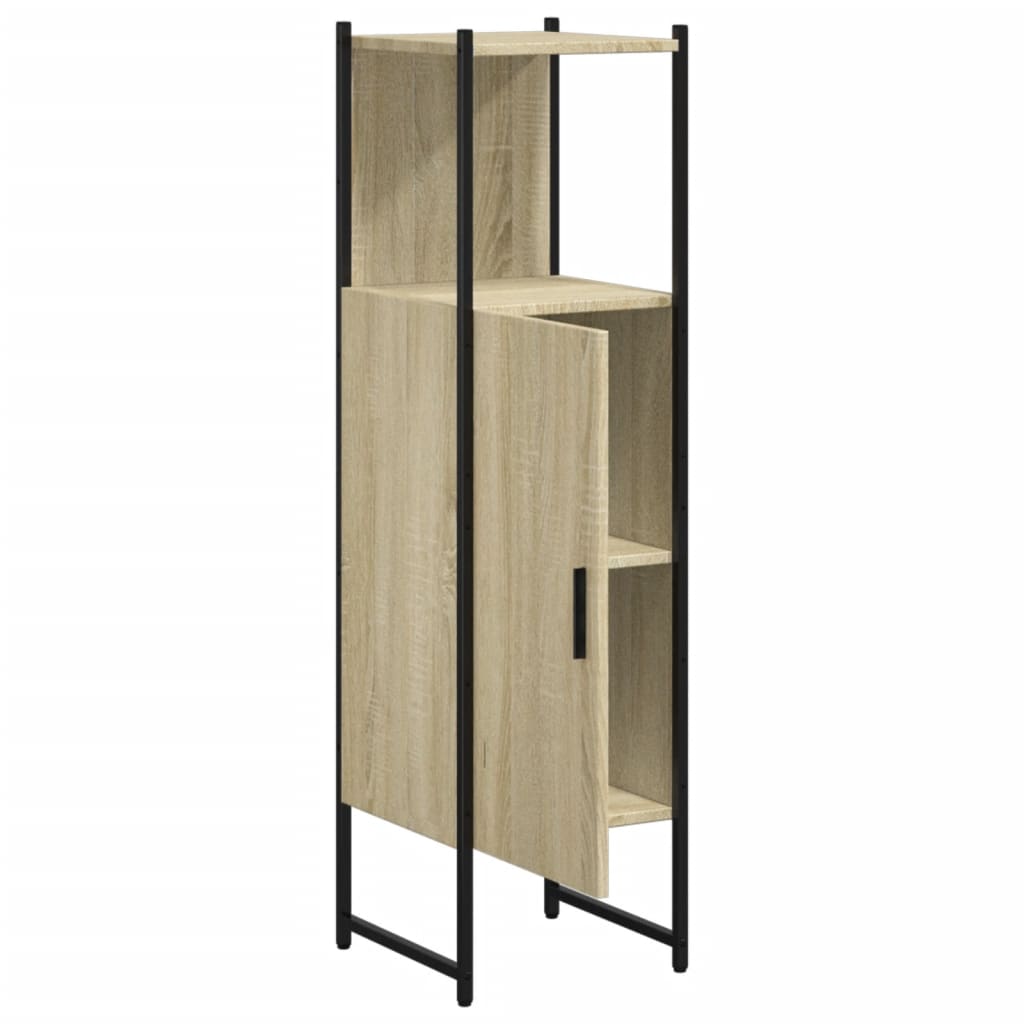 Badkamerkast 33x33x120,5 cm bewerkt hout sonoma eikenkleurig is nu te koop bij PeponiXL, paradijselijk wonen!