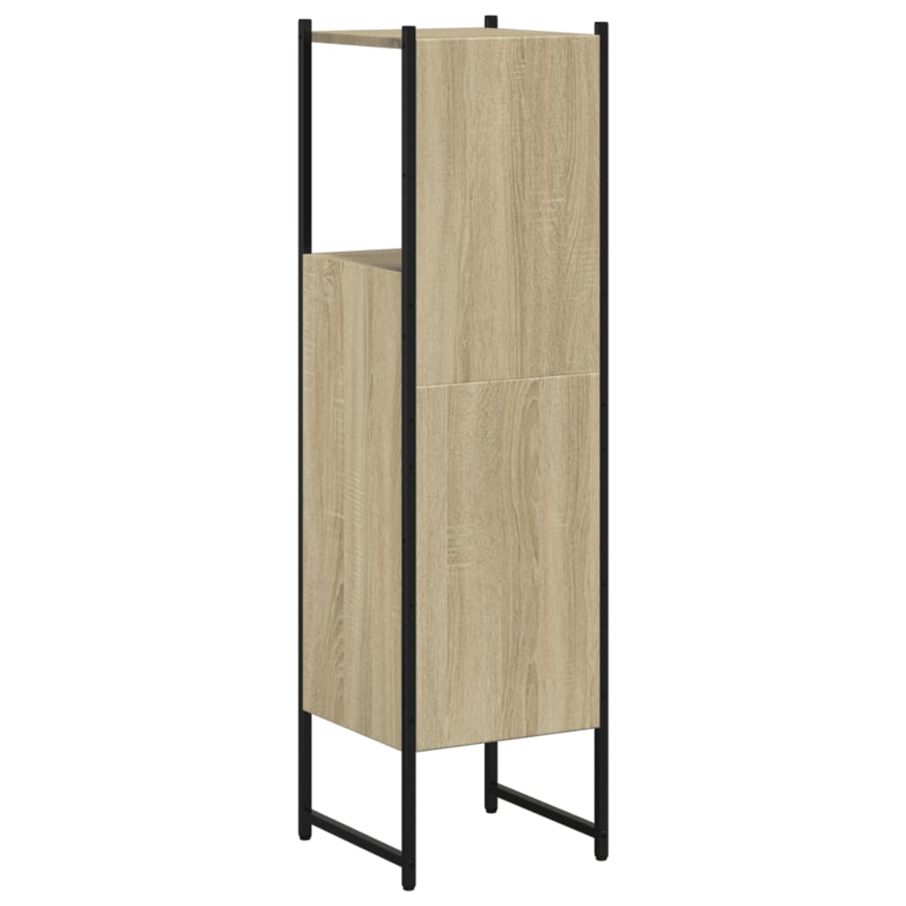 Badkamerkast 33x33x120,5 cm bewerkt hout sonoma eikenkleurig is nu te koop bij PeponiXL, paradijselijk wonen!