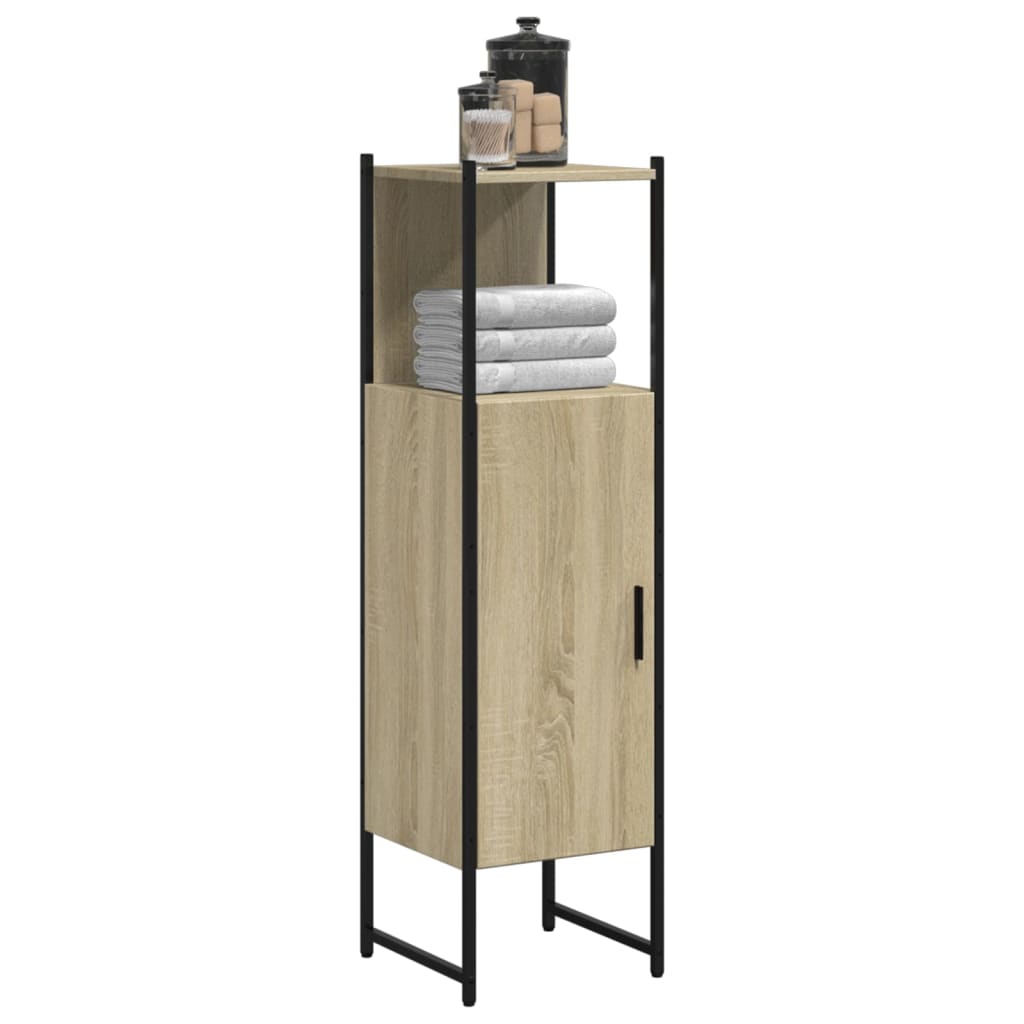 Badkamerkast 33x33x120,5 cm bewerkt hout sonoma eikenkleurig is nu te koop bij PeponiXL, paradijselijk wonen!