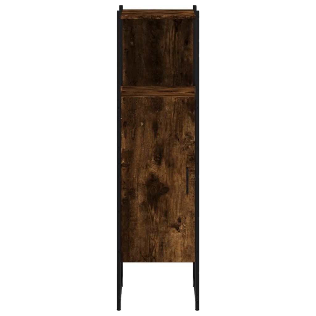 Badkamerkast 33x33x120,5 cm bewerkt hout gerookt eikenkleurig is nu te koop bij PeponiXL, paradijselijk wonen!