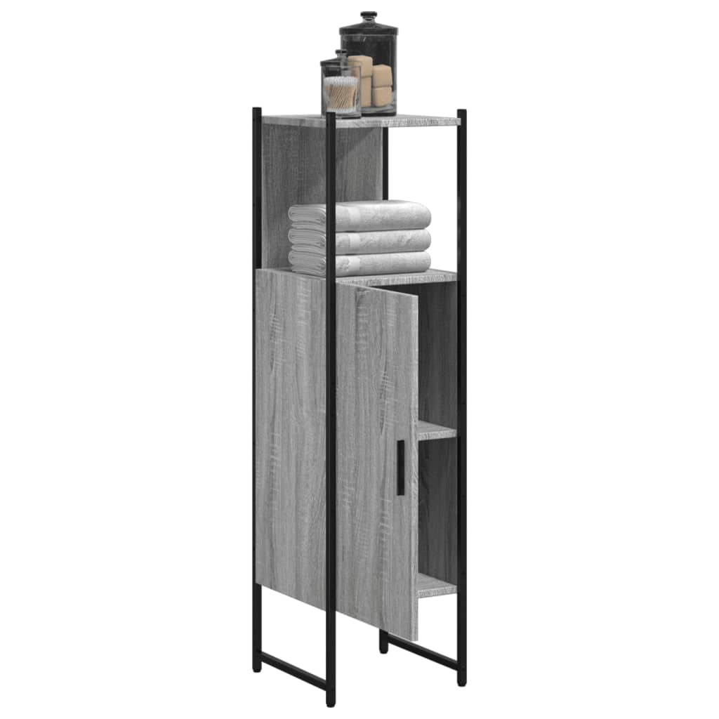 Badkamerkast 33x33x120,5 cm bewerkt hout grijs sonoma eiken is nu te koop bij PeponiXL, paradijselijk wonen!
