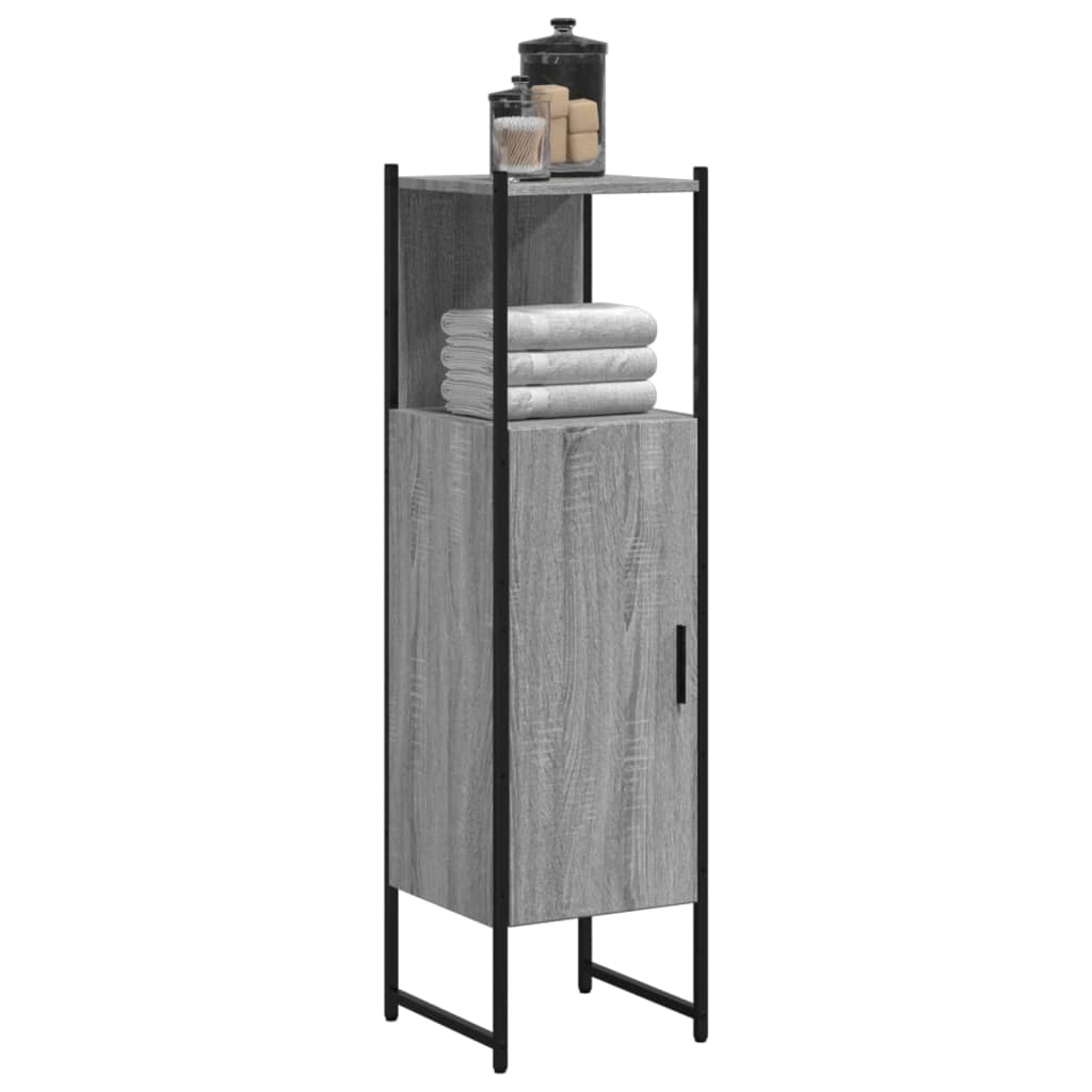 Badkamerkast 33x33x120,5 cm bewerkt hout grijs sonoma eiken is nu te koop bij PeponiXL, paradijselijk wonen!