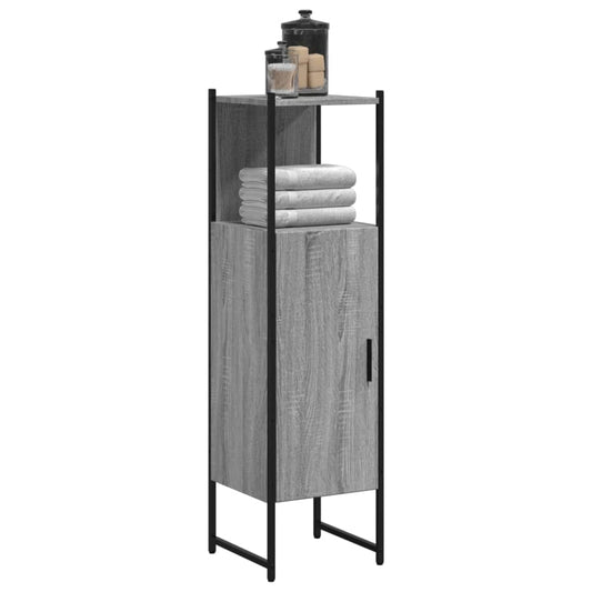 Badkamerkast 33x33x120,5 cm bewerkt hout grijs sonoma eiken is nu te koop bij PeponiXL, paradijselijk wonen!
