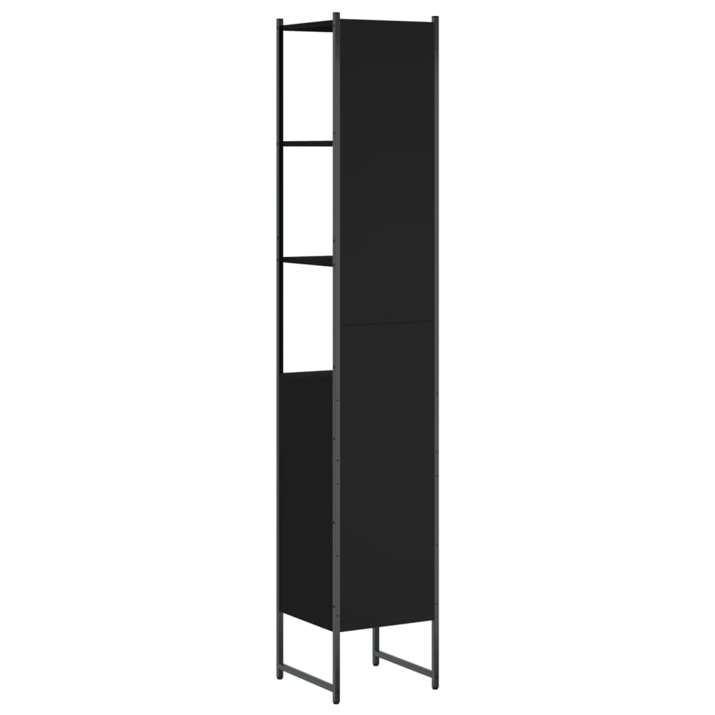 Badkamerkast 33x33x185,5 cm bewerkt hout zwart is nu te koop bij PeponiXL, paradijselijk wonen!