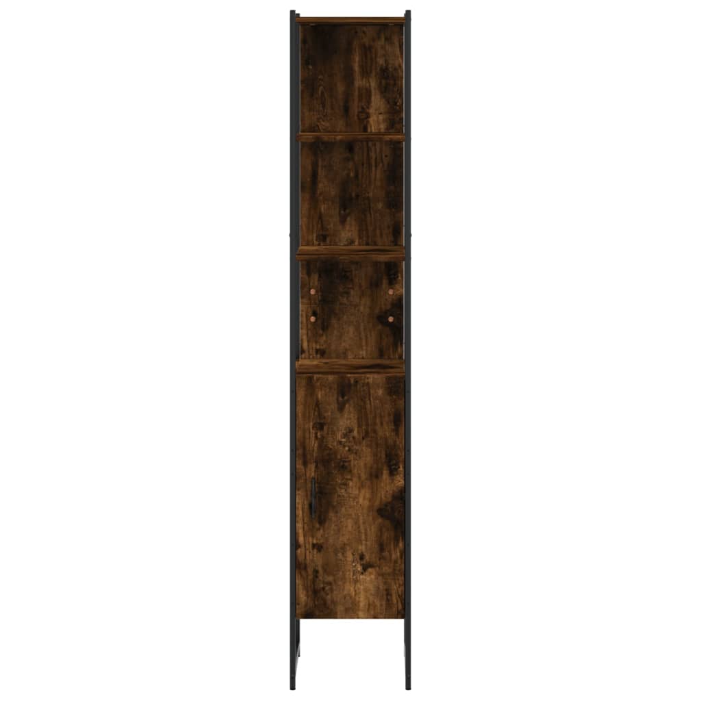 Badkamerkast 33x33x185,5 cm bewerkt hout gerookt eikenkleurig is nu te koop bij PeponiXL, paradijselijk wonen!