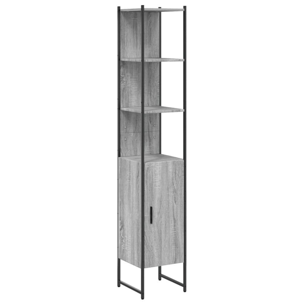Badkamerkast 33x33x185,5 cm bewerkt hout grijs sonoma eiken is nu te koop bij PeponiXL, paradijselijk wonen!