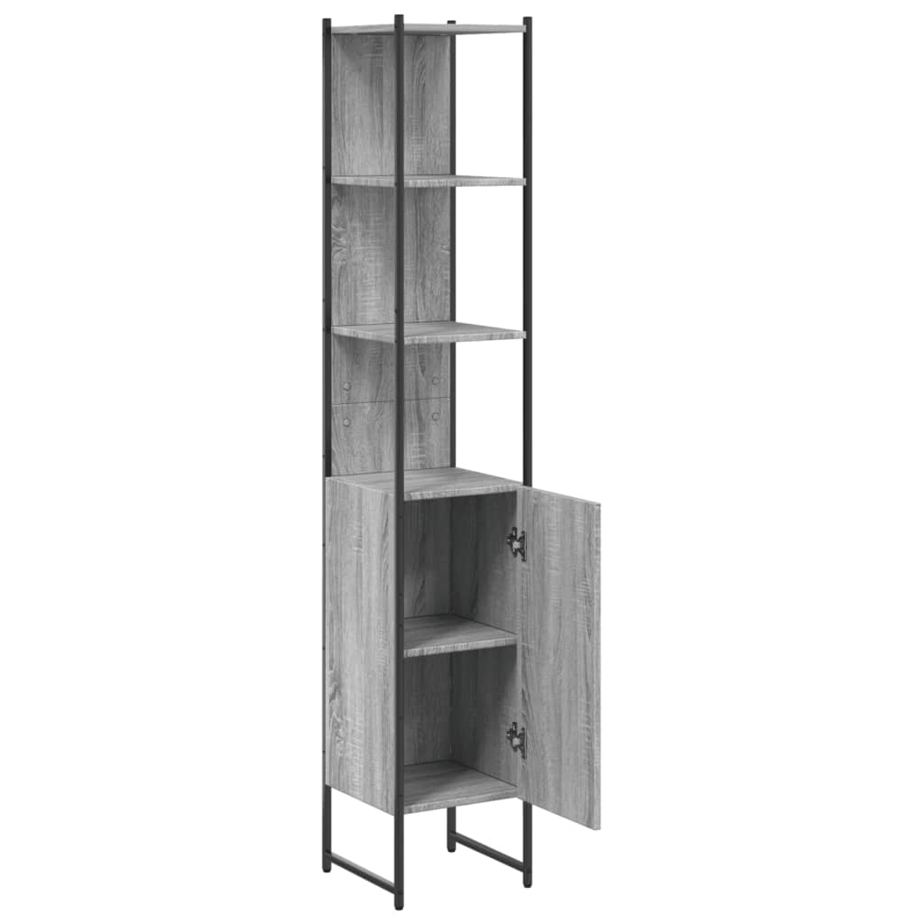 Badkamerkast 33x33x185,5 cm bewerkt hout grijs sonoma eiken is nu te koop bij PeponiXL, paradijselijk wonen!