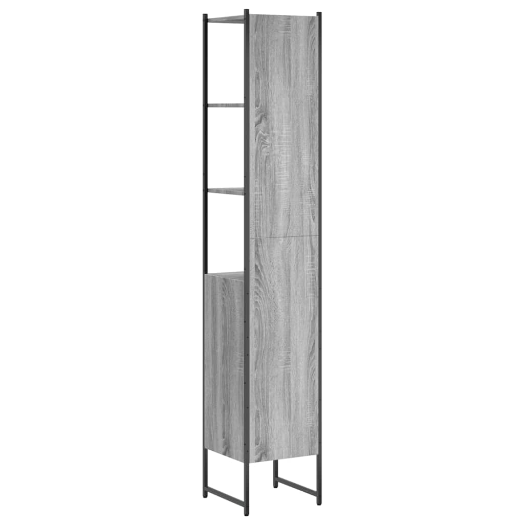 Badkamerkast 33x33x185,5 cm bewerkt hout grijs sonoma eiken is nu te koop bij PeponiXL, paradijselijk wonen!
