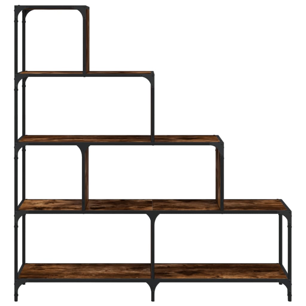Boekenkast 4-laags 139x33,5x149 cm bewerkt hout gerookt eiken is nu te koop bij PeponiXL, paradijselijk wonen!