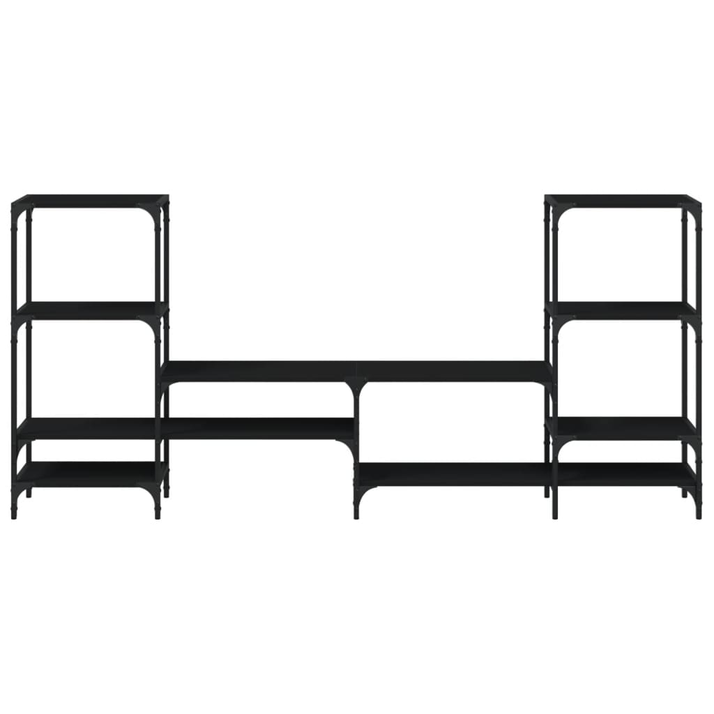 Tv-meubel 206,5x28,5x95 cm bewerkt hout zwart is nu te koop bij PeponiXL, paradijselijk wonen!